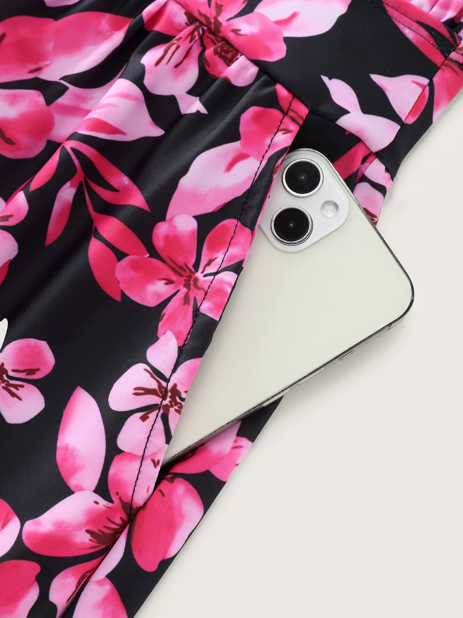 Tropical Flower Print Pockets One-Piece Swimsuit - Image 53