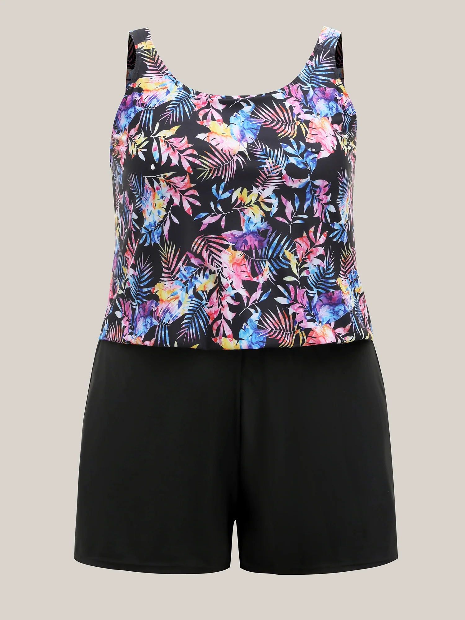 Tropical Print Slit One-Piece Swimsuit - Image 8