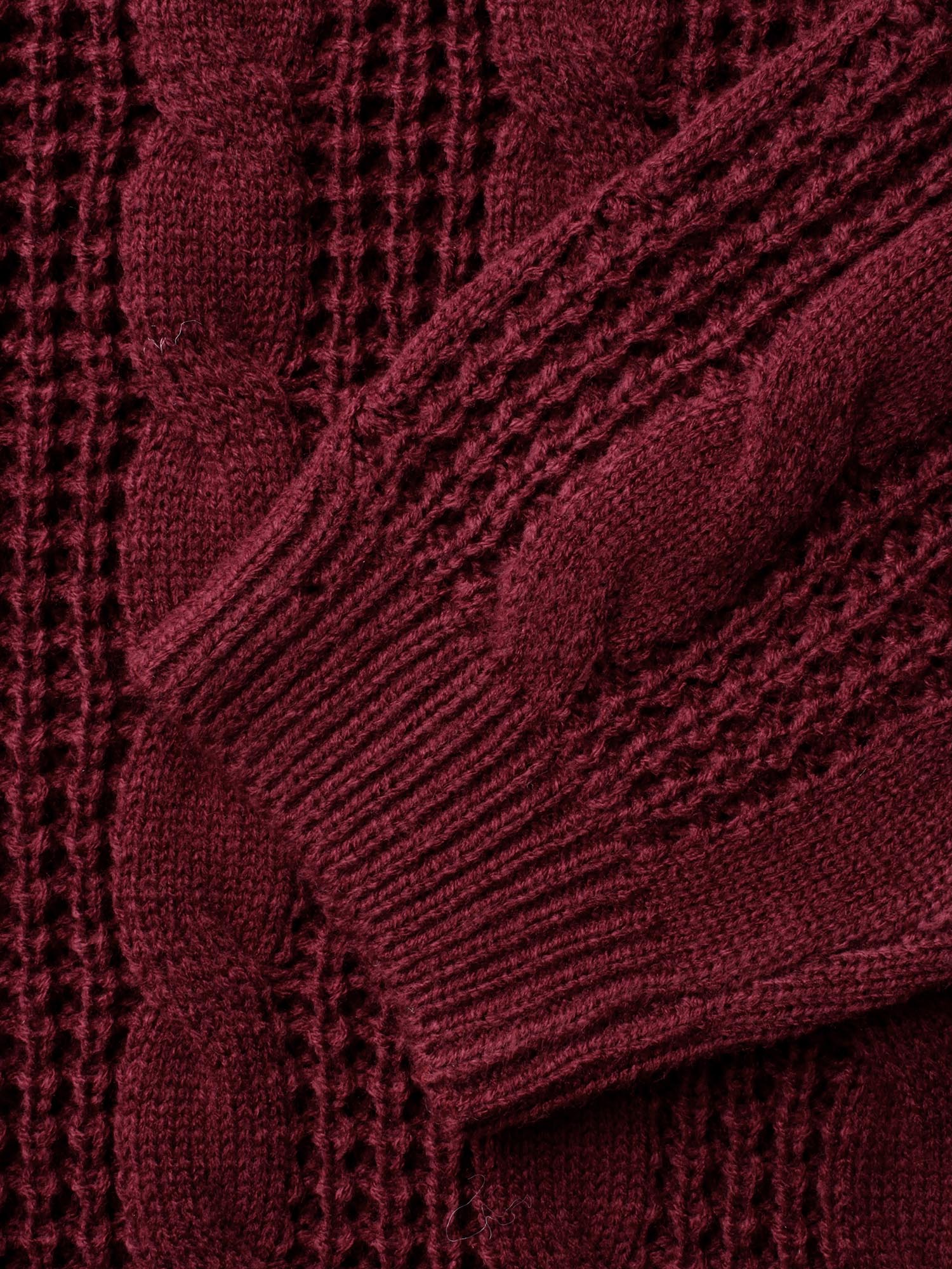 Turtleneck Cable Knit Curved Hem Pullover - Image 14