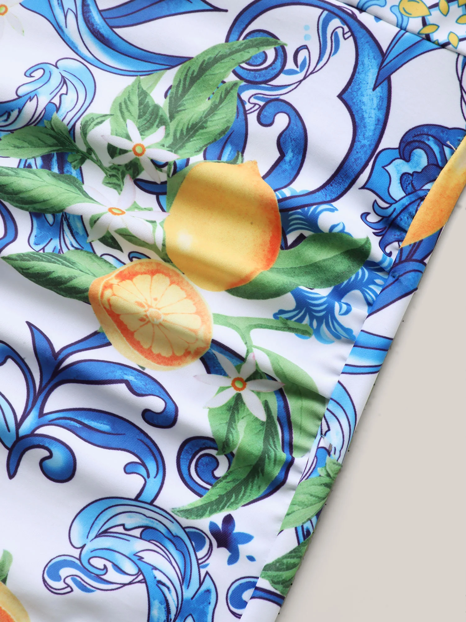 Two-Piece Citrus Print Sarong Swimsuit - Image 5