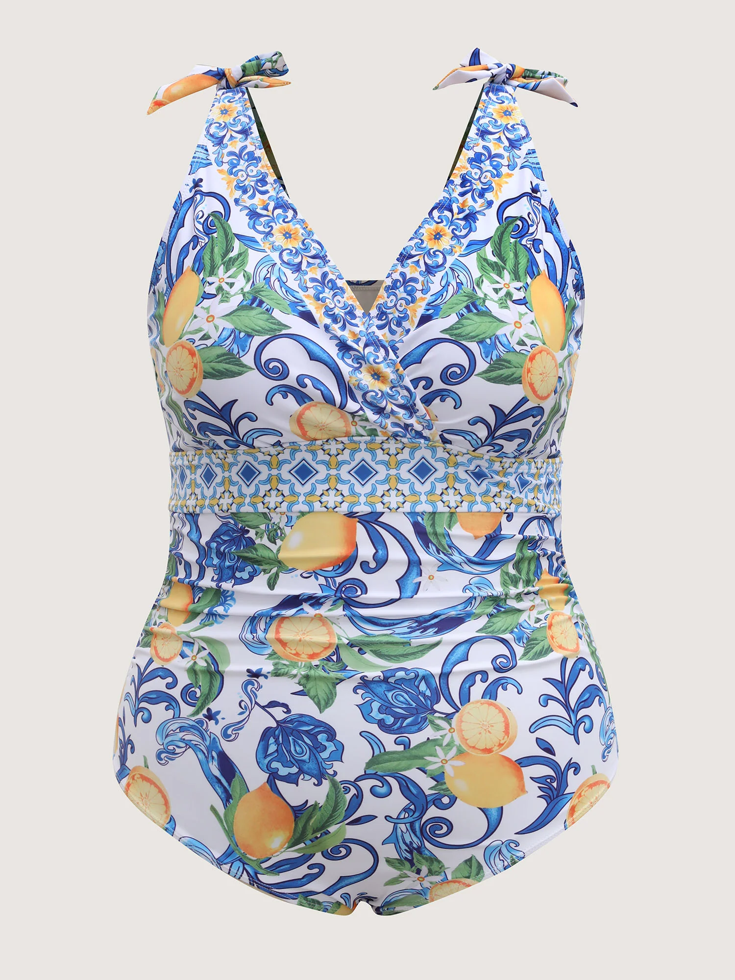 Two-Piece Citrus Print Sarong Swimsuit - Image 9