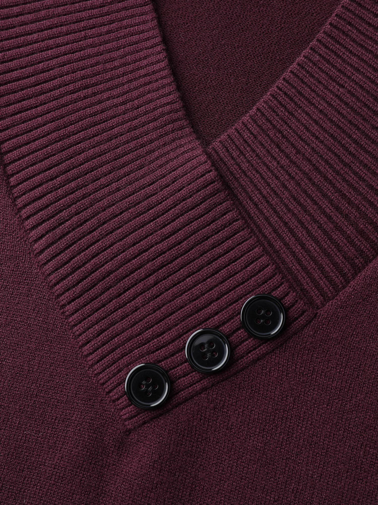 V-Neck Button Detail Plain Pullover - Image 5