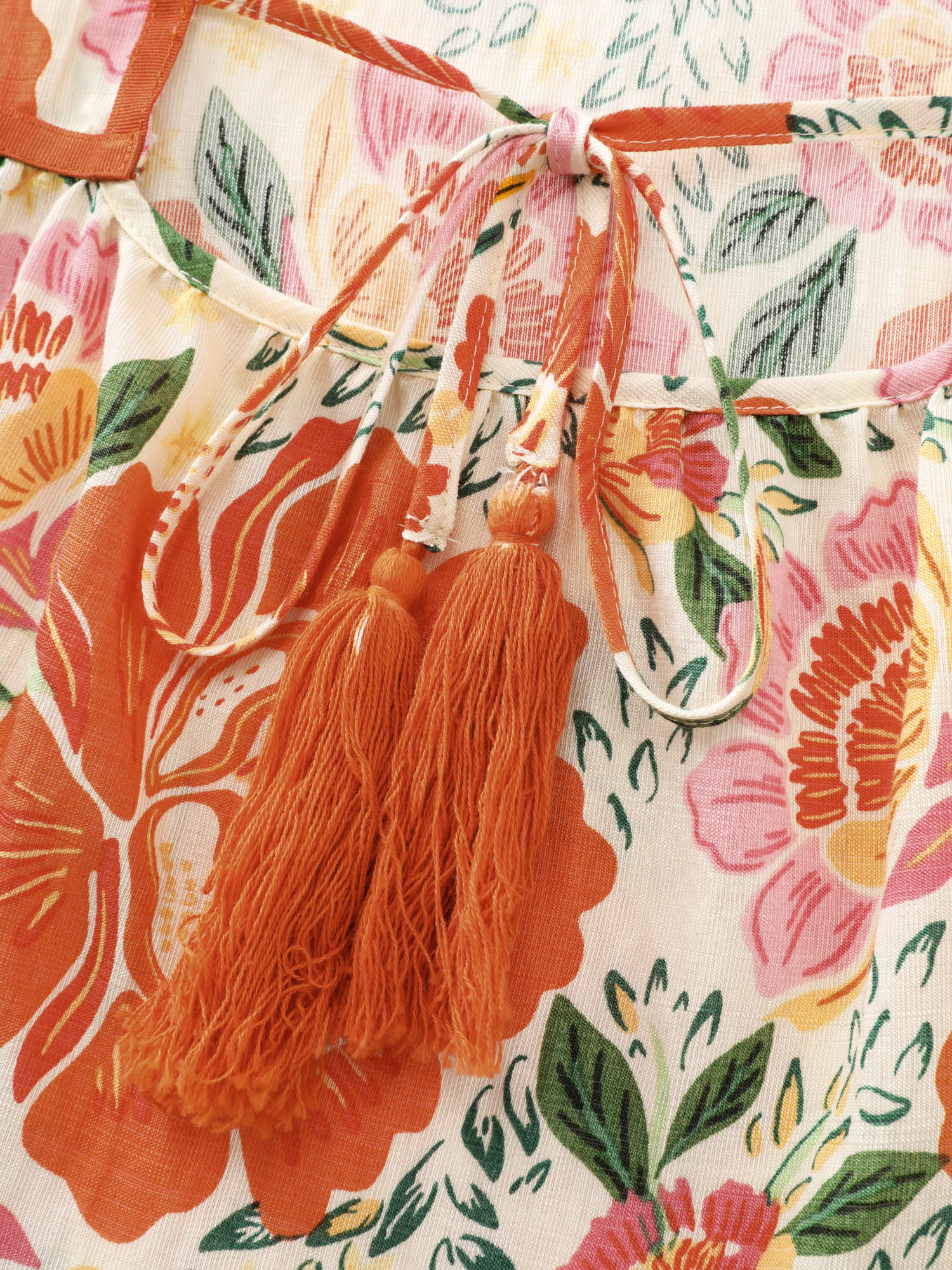 Vibrant Floral Print Flutter Sleeve Blouse - Image 5